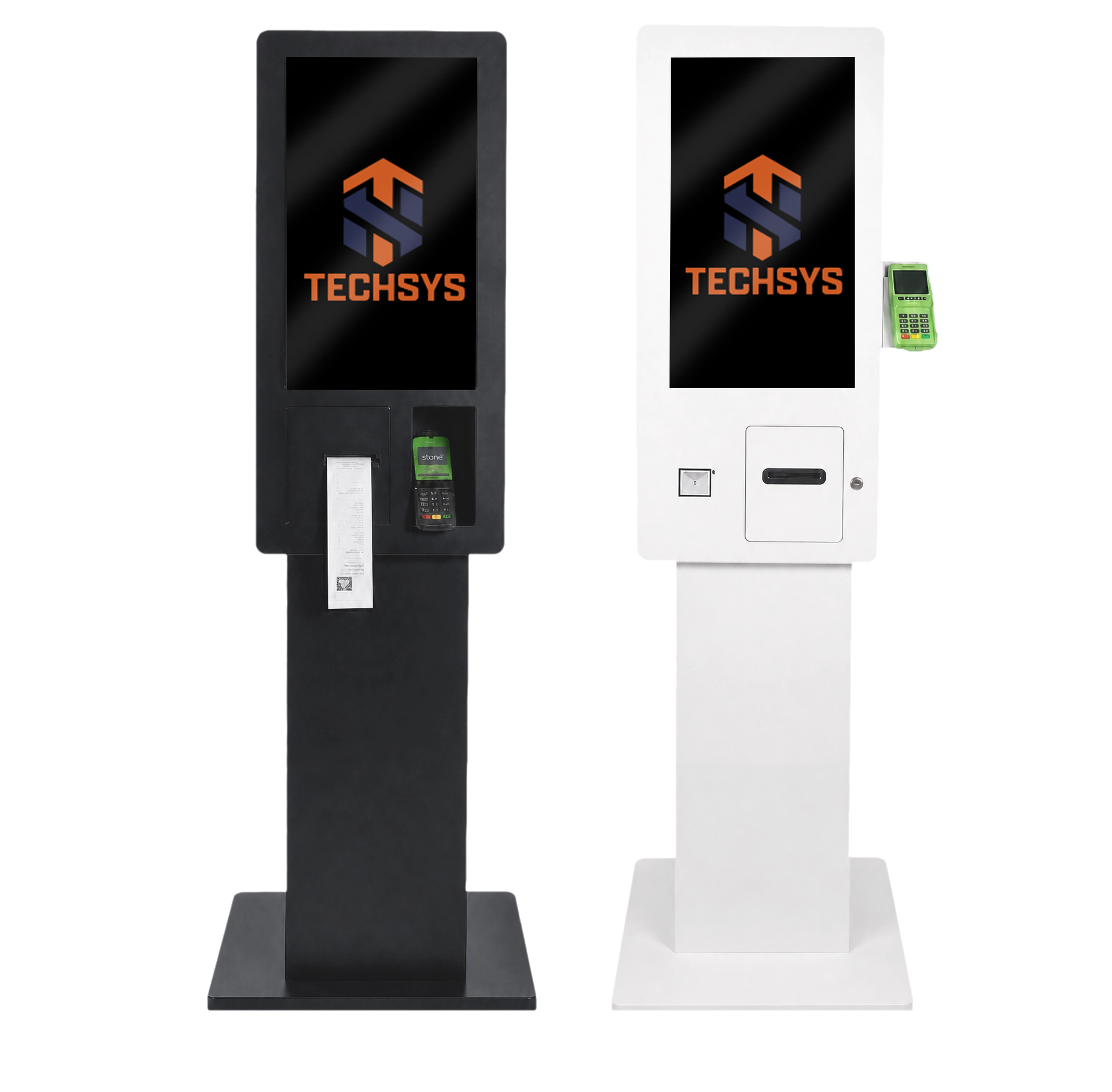 Totem de autoatendimento TECHSYS emitindo comprovante